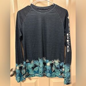 Columbia PFG Striped Long Sleeve Top. EUC